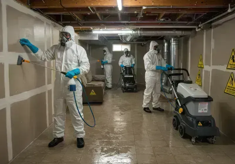 Basement Moisture Removal and Structural Drying process in Benld, IL